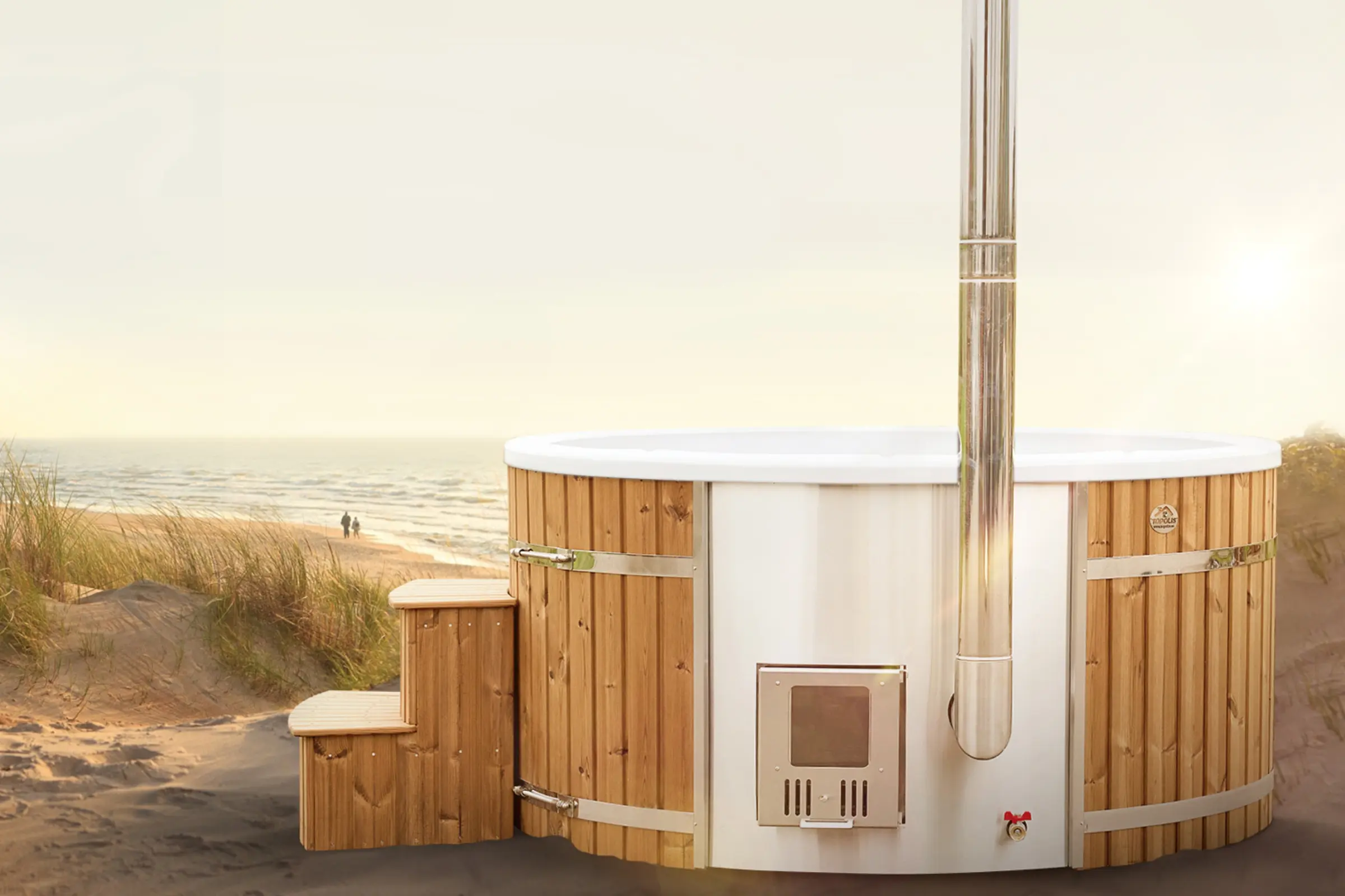 Vedeldad badtunna Wellness comfort med akrylinsats 2