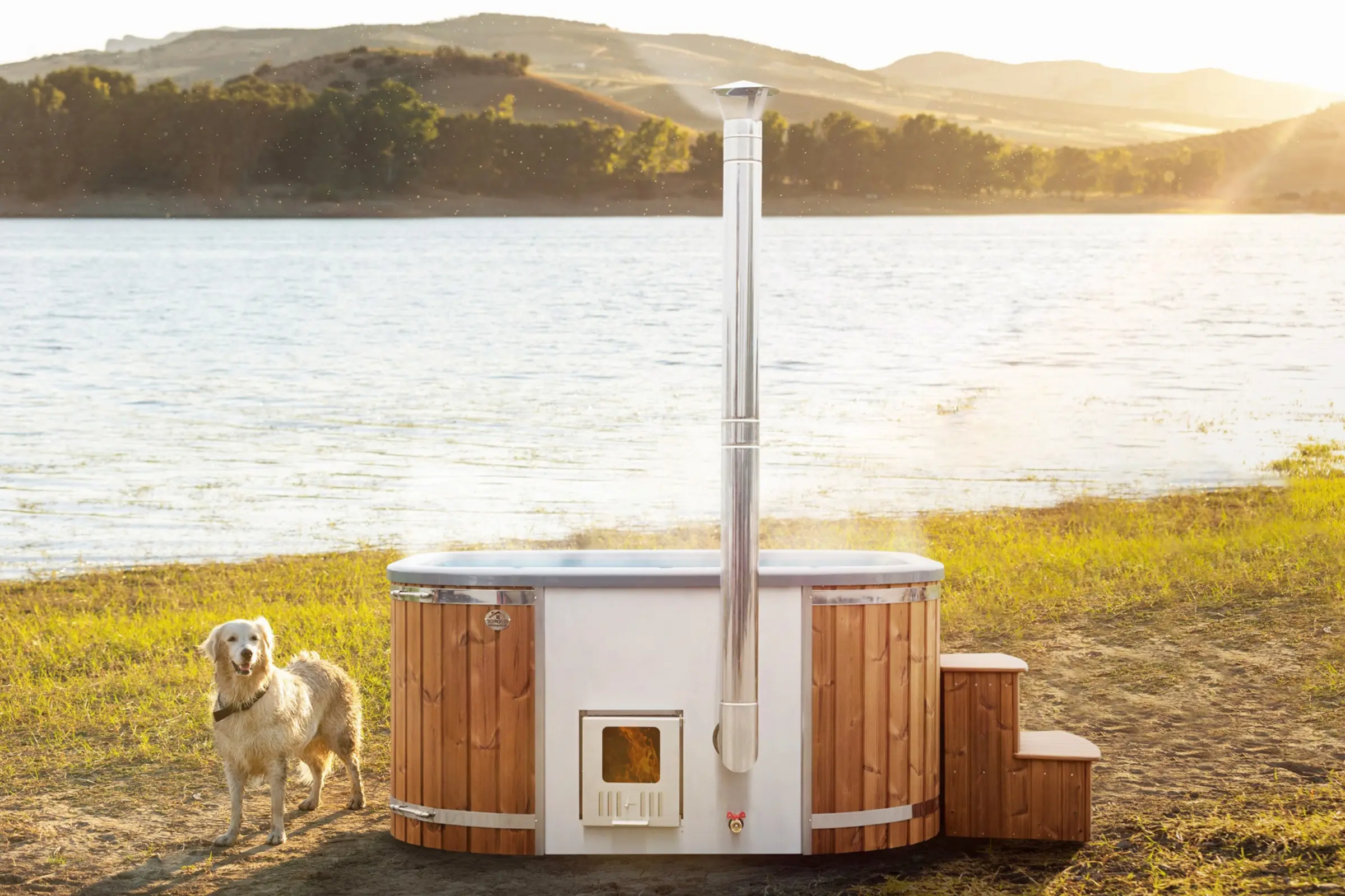 Vedeldad badtunna Wellness hybrid med akrylinsats 2